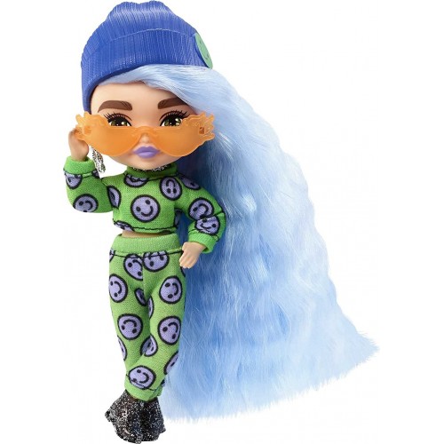 Mattel Barbie Extra Minis Doll N.3 Wearing Emoji-Printed 2-Piece Fashion HGP62 / HGP65 194735055395