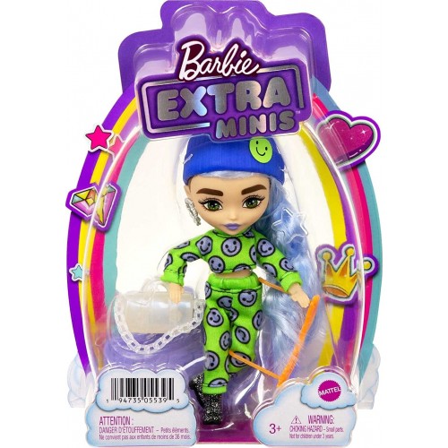 Mattel Barbie Extra Minis Doll N.3 Wearing Emoji-Printed 2-Piece Fashion HGP62 / HGP65 194735055395