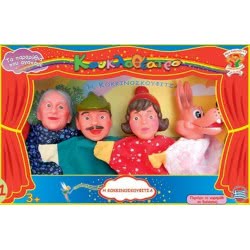 AK TOYS Σετ 4 Φιγούρες Κουκλοθέατρου Η Κοκκινοσκουφίτσα 021 5203249000212