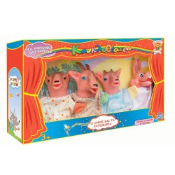 AK TOYS Σετ 4 Φιγούρες Κουκλοθέατρου Ο Λύκος Και Τα Κατσικάκια 024 5203249000243