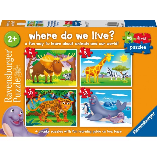 Ravensburger Τα Πρώτα μου Παζλ 6/8/10/12 τεμ. Ζώα του Κόσμου 03058 4005556030583