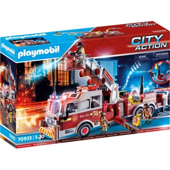 Playmobil City Action Rescue Vehicles: Fire Engine With Tower Ladder 70935 4008789709356