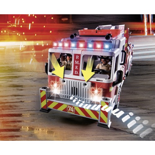 Playmobil City Action Rescue Vehicles: Fire Engine With Tower Ladder 70935 4008789709356