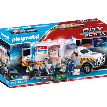 Playmobil City Action Us Ambulance: Όχημα Πρώτων Βοηθειών 70936 4008789709363