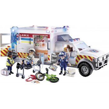 Playmobil City Action Rescue Vehicles: Ambulance With Lights And Sound 70936 4008789709363