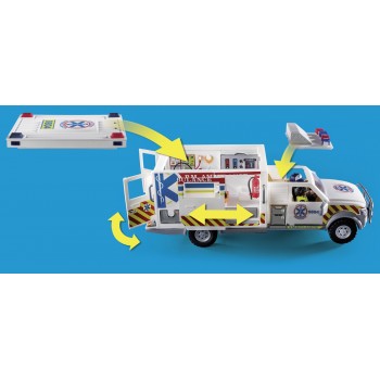 Playmobil City Action Rescue Vehicles: Ambulance With Lights And Sound 70936 4008789709363