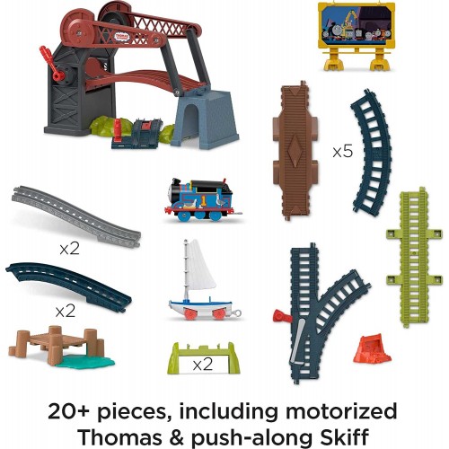 Mattel Thomas And Friends Bridge Lift Skiff Train Set With Motorized Engine And Toy Boat HGX65 194735060627
