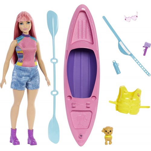 Mattel Barbie Σετ Με Κανό It Takes Two Camping Playset Daisy Κούκλα, 11.5 In HDF75 194735022427