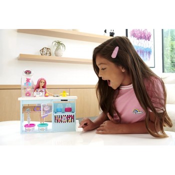 Mattel Barbie Bakery Playset With 12 In Petite Doll, Pink Hair, Bakery Station, Cake Making Feature, 20+ Realistic Play Pieces H