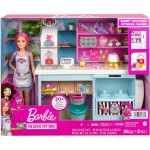 Mattel Barbie - Νέο Ζαχαροπλαστείο Playset Με Κούκλα, Ροζ Μαλλιά, Σταθμός Αρτοποιίας HGB73 194735047604
