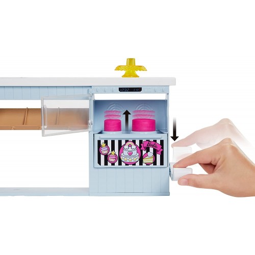 Mattel Barbie - Νέο Ζαχαροπλαστείο Playset Με Κούκλα, Ροζ Μαλλιά, Σταθμός Αρτοποιίας HGB73 194735047604