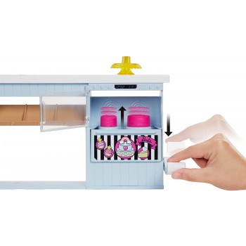 Mattel Barbie Bakery Playset With 12 In Petite Doll, Pink Hair, Bakery Station, Cake Making Feature, 20+ Realistic Play Pieces H