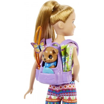 Mattel Barbie It Takes Two Camping Playset With Stacie Doll 9 In, Puppy, Pet Tent, Pet Carrier, Sticker Sheet & Camping Accessor