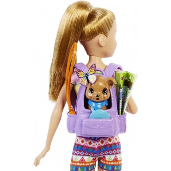 Mattel Barbie It Takes Two Camping Playset With Stacie Doll 9 In, Puppy, Pet Tent, Pet Carrier, Sticker Sheet & Camping Accessor