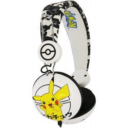 otl technologies Tween Kids Earphone Pokemon Pikachu (Foldable, Padded Bel, Colorful Comic Design, FR Boys And Girls) White / Bl