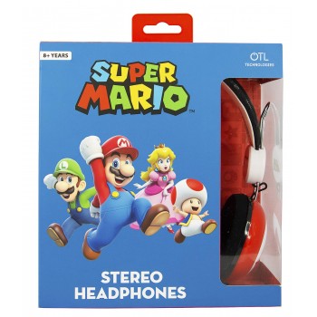 otl technologies Tween Kids Earphone Super Mario Icon Red/Black Teen Stereo Headphones SM0654 5055371621878
