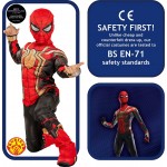Rubies Official Marvel Iron Spider-Man No Way Home Deluxe Childs Black Gold And Red Costume 702749S 883028453443