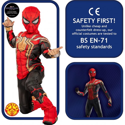 Rubies Official Marvel Iron Spider-Man No Way Home Deluxe Childs Black Gold And Red Costume 702749M 883028453436