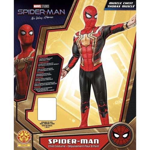 Rubies Official Marvel Iron Spider-Man No Way Home Deluxe Childs Black Gold And Red Costume 702749M 883028453436