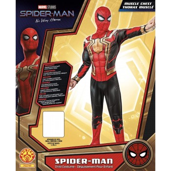Rubies Official Marvel Iron Spider-Man No Way Home Deluxe Childs Black Gold And Red Costume 702749M 883028453436