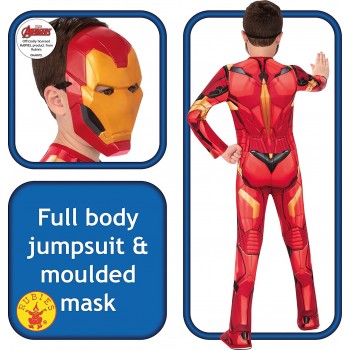 Rubies Official Marvel Avengers Iron Man Classic Childs Costume, Kids Superhero Fancy Dress 702024M 883028412297