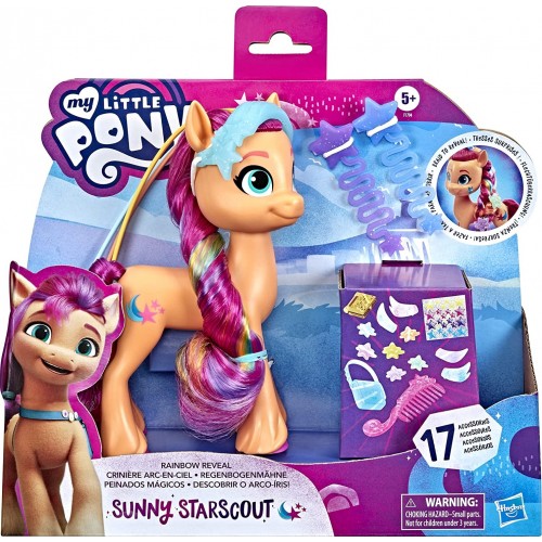 Hasbro My Little Pony A New Generation Rainbow Reveal Sunny Starscout - 6-Inch Orange Pony, 17 Accessories F1794 5010993837045