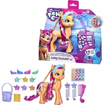 Hasbro My Little Pony A New Generation Rainbow Reveal Sunny Starscout - 6-Inch Orange Pony, 17 Accessories F1794 5010993837045