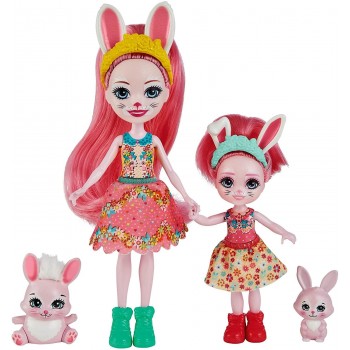 Mattel Enchantimals Bree & Bedelia Bunny Κούκλες Αδελφές 6-In 4 Κούκλα Και Αδελφάκι HCF79 / HCF84 194735009008