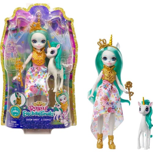Mattel Royal Enchantimals Queen Unity Doll 8-In & Stepper Unicorn, Fashions And Accessories GYJ11 / GYJ13 887961972733
