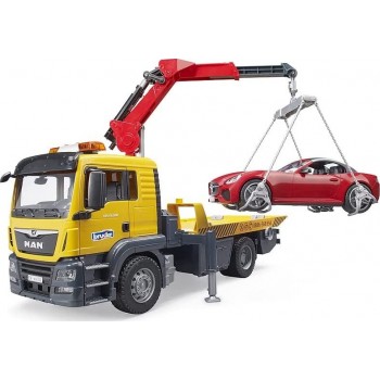 bruder MAN TGS TOW Travel Trucket Roadster Φορτηγό Οδικής Βοήθειας Με Αυτοκίνητο BR003750 4001702037505
