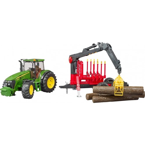 John Deere 7930 Tractor With Forestry Trailer And 4 Logs BR003054 4001702030544