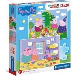 Clementoni Kids Puzzle Super Color Peppa Pig 2X20 Pcs 1200-24778 8005125247783