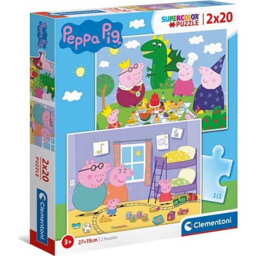 Clementoni Kids Puzzle Super Color Peppa Pig 2X20 Pcs 1200-24778 8005125247783
