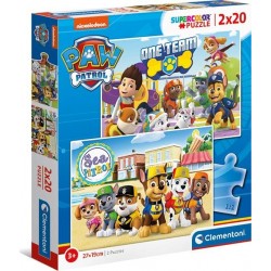 Clementoni Kids Puzzle Super Color Paw Patrol 2X20 Pcs 1200-24779 8005125247790