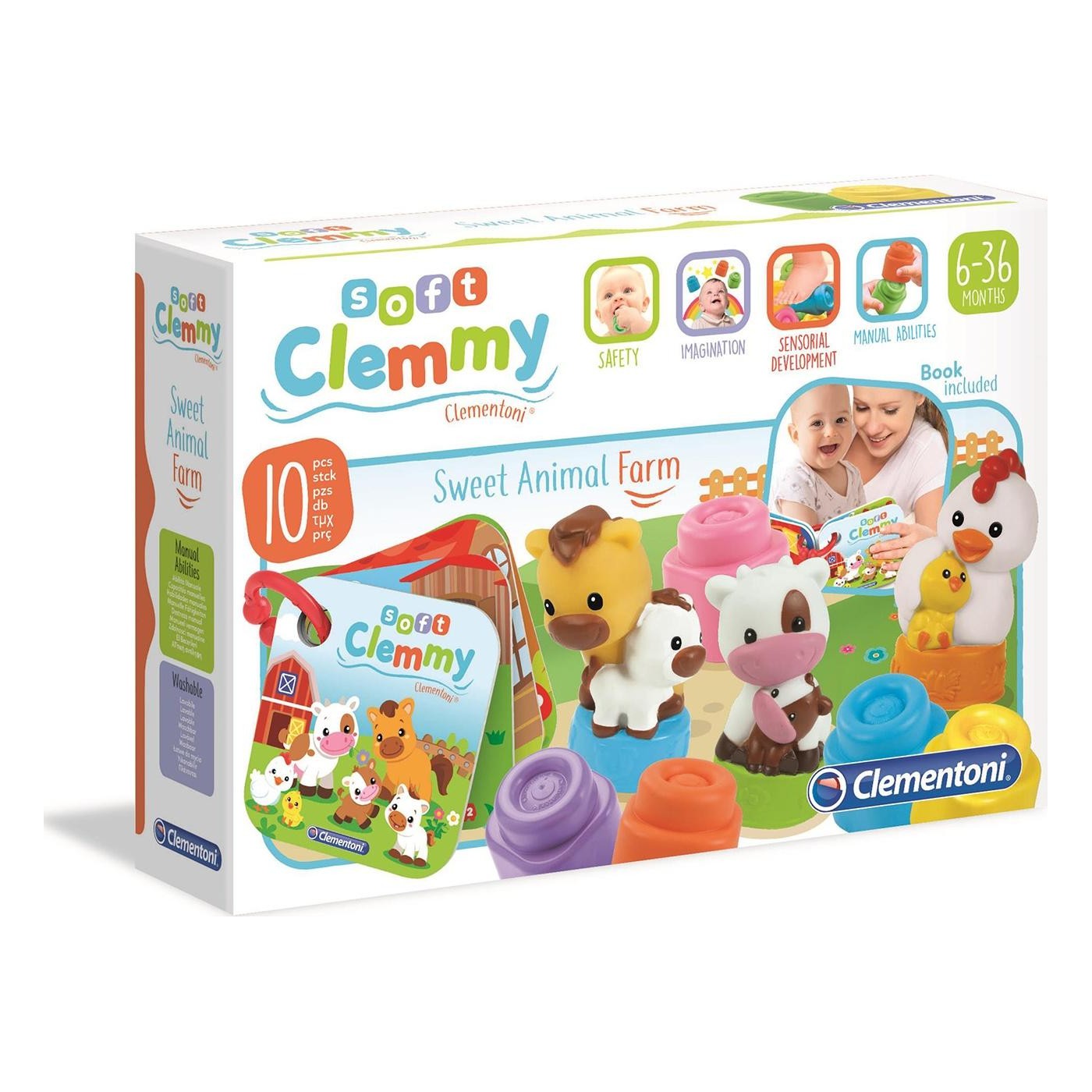 Clementoni Soft Baby Toddler Sweet Animal Farm With 12 Pcs Soft Premium ...