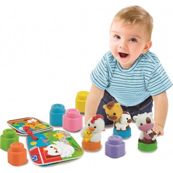 Clementoni Soft Baby Toddler Sweet Animal Farm With 12 Pcs Soft Premium Blocks For 6-36 Months 1033-17174 8005125171743