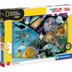 Clementoni Kids Puzzle Super Color National Geo Kids Explorers In Training 104 Pcs 1210-25715 8005125257157