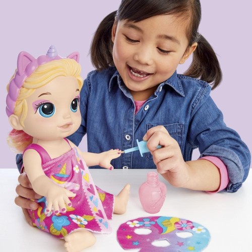 Hasbro Baby Alive Glam Spa Doll, Unicorn, Color Reveal Nails And Makeup, 12.8-Inch Waterplay Toy, Kids 3 Up, Blonde Hair F3564 5