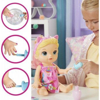 Hasbro Baby Alive Glam Spa Doll, Unicorn, Color Reveal Nails And Makeup, 12.8-Inch Waterplay Toy, Kids 3 Up, Blonde Hair F3564 5