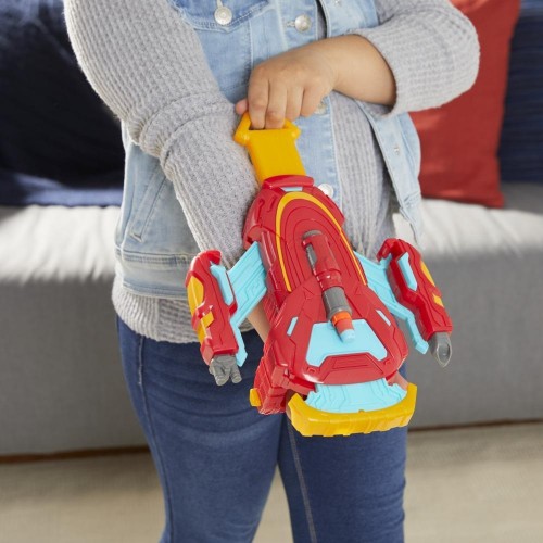Hasbro Marvel Avengers Mech Strike Role Play Iron Man Strikeshot Gauntlet Toy And 3 Nerf Projectiles, For Kids Ages 5 And Up F02