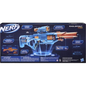 Hasbro Nerf Elite 2.0 Eaglepoint Rd-8 Blaster -- 8-Dart Drum, Detachable Scope And Barrel, 16 Darts, Bolt Action F0423 501099410