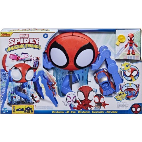Hasbro Marvel Spidey And His Amazing Friends Web-Quarters Playset With Lights, Sounds, Vehicle F1461 5010993864263