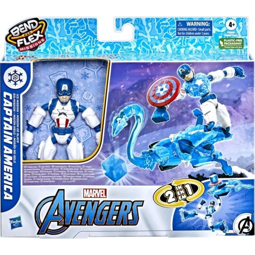 Hasbro Action Figure The Avengers Bendy Ice Mission Captain America Bend And Flex F5866 / F5868 5010993979387