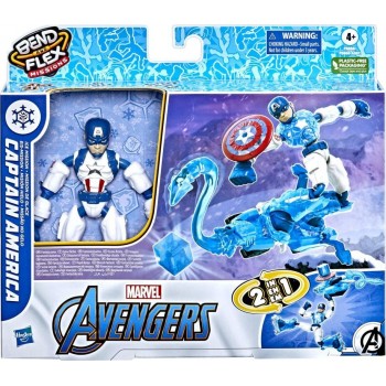 Hasbro Action Figure The Avengers Bendy Ice Mission Captain America Bend And Flex F5866 / F5868 5010993979387