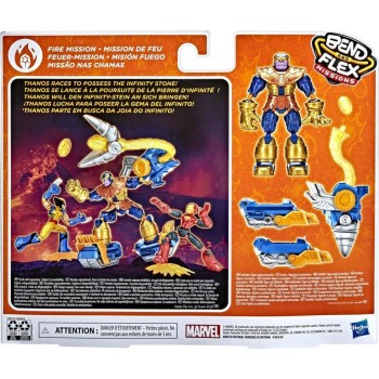 Hasbro Marvel Avengers Bend And Flex Missions Thanos Fire Mission Figure, 6-Inch-Scale Bendable Toy For Kids Ages 4 Up F5866 / F