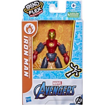 Hasbro Action Figure Avengers Bendy Fire Mission 15Cm Iron Man Bend And Flex F4008 / F4964 5010993954483