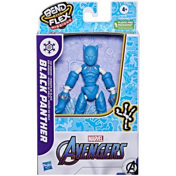 Hasbro Avengers Marvel Bend And Flex Missions Black Panther Ice Mission Action Figure, 6-Inch-Scale Bendable Toy F4008 / F4015 5