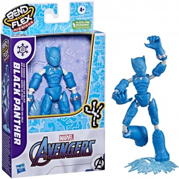 Hasbro Avengers Marvel Bend And Flex Missions Black Panther Ice Mission Action Figure, 6-Inch-Scale Bendable Toy F4008 / F4015 5