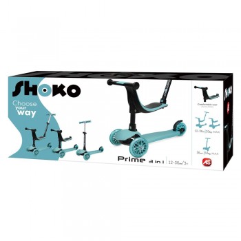 As company Shoko Kids Scooter Convertible 3 In 1 Light Blue Color For 12+ Months 5004-50505 5203068505059