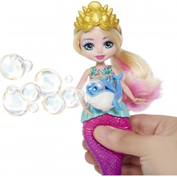 Mattel Enchantimals Bubblin Atlantia Mermaid Bubble Maker Doll (7-in) with Dolphin Animal Figure HFT24 194735042999